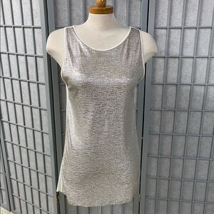 Tristan, Women’s Silver Sleeveless Top, Size Medium